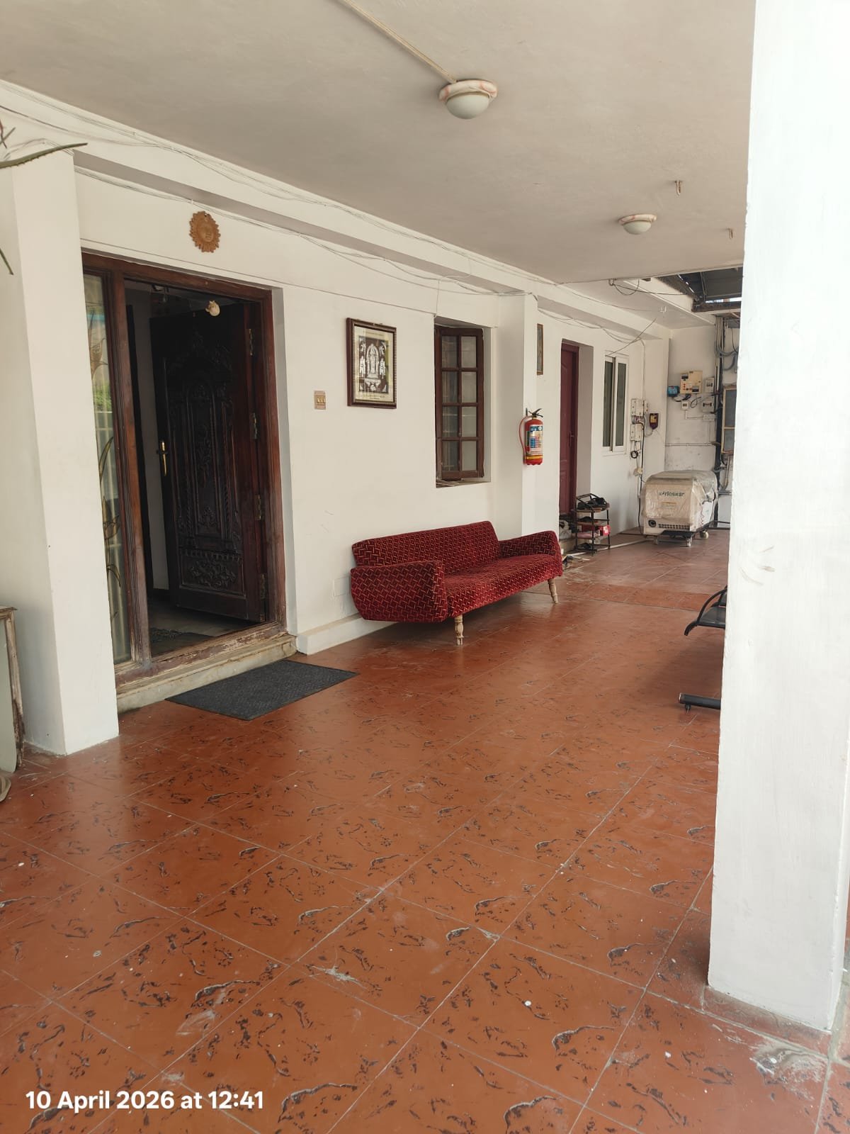 Common corridor seating area inside the hostel