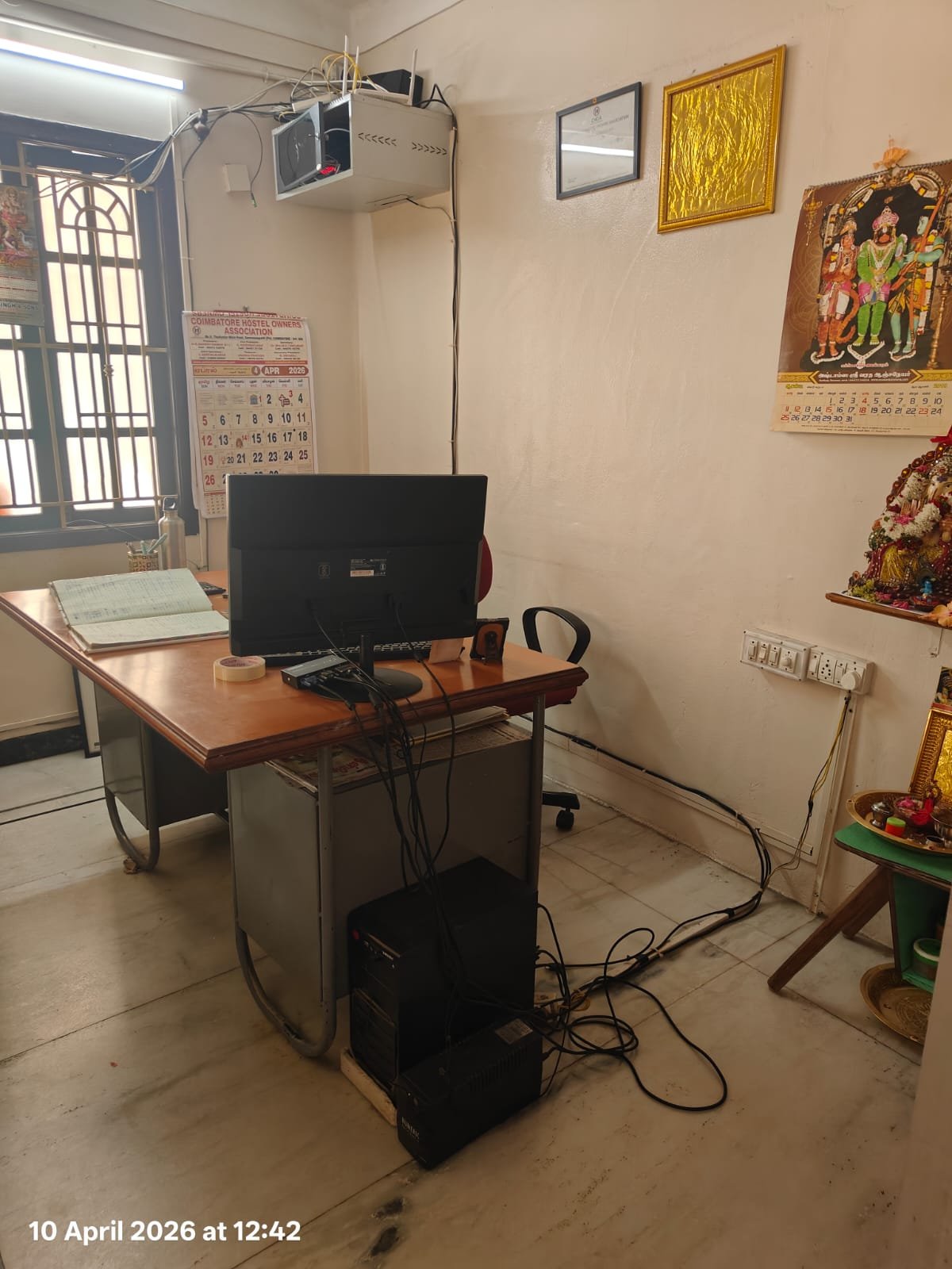 Front office and support desk inside the hostel